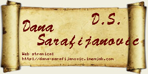 Dana Sarafijanović vizit kartica